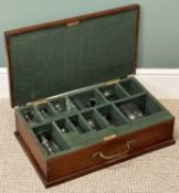 VICTORIAN MAHOGANY BAIZE LINED DRINKING GLASS BOX, 15 (h) x 58 (w) x 33.5cms (d) Provenance: private
