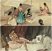 SIR WILLIAM RUSSELL FLINT (1880-1969) colour print - Spanish women on beach, signed in pencil, 71
