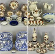 ASSORTED CERAMICS, including Masons Mandalay table lamp, vase, jugs, etc. Provenance: private