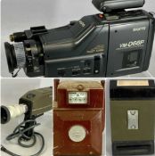 VINTAGE PHOTOGRAPHY HARDWARE, including Sony video camera; together with a Borough of Colwyn Bay