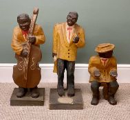 VINTAGE PAPIER-MÂCHÉ JAZZ BAND FIGURES (3), 64cms the tallest Provenance: private collection Conwy