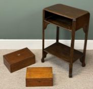 1930s OAK SIDE TABLE, with open compartment and undertier, 76 (h) x 46 (w) x 31cms (d), together