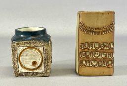 TROIKA PRESERVE JAR, square body incised to all sides with geometric patterns, base marked '