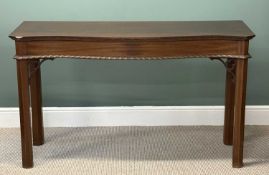 FINE MAHOGANY SERPENTINE FRONT CONSOLE TABLE, 89 (h) x 53 (w) x 54cms (d) Provenance: private