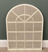CONTEMPORARY METAL ARCHED WINDOW STYLE WALL MIRROR, painted cream, 90 x 60cms Provenance: private