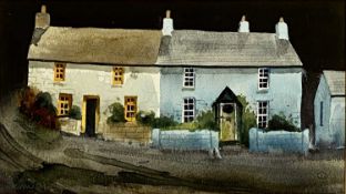 JOHN CLEAL (1929-2007) watercolour - entitled verso 'Lower Town Cottages', signed in pencil lower