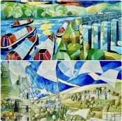 ANDREW SOUTHALL (d. 2025) pair of colour prints, Pontcysyllte and Bodelwyddan, signed, 41 x 51cms