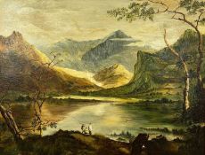 CATHERINE E. ROBERTS (20th century) oil on board - 'Snowdon from Llyn Nantlle', 54 x 70cms