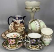 ROYAL ALBERT 'PROVINCIAL FLOWERS' PAIR OF TEACUPS & SAUCERS, together with other decorative teaware,