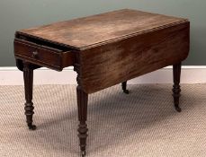 VICTORIAN SINGLE DRAWER PEMBROKE TABLE, 70 (h) x 64/118 (w) x 112cms (d) Provenance: private