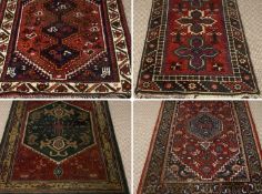 FOUR VARIOUS PERSIAN RUGS, 158 x 96cms the largest Provenance: private collection Conwy