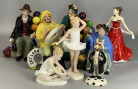 EIGHT ROYAL DOULTON FIGURES, to include Little Ballerina, 'The Boatman' HN2417, 'Tuppence a Bag'