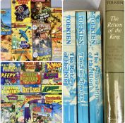 SMALL COLLECTION OF VINTAGE DC COMICS, Commando War Stories booklets, Tolkien trilogy set, and one