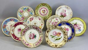 COALPORT CABINET PLATES all limited edition floral decorated,(11), approx. 21.5cms (diam.)