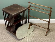 MIXED FURNITURE PARCEL including Victorian mahogany towel rail, mahogany revolving bookcase,