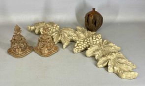 ASSORTED COLLECTABLES, comprising Adam Lockyer natural wood vase, 17cms (h); pair of Rococo form