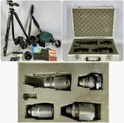 NIKON D7200 DIGITAL SLR CAMERA, six Nikon Niccor lenses with boxes, various filters, and other