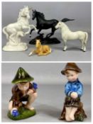 BESWICK DAPPLED GREY WELSH MOUNTAIN HORSE, 15.5cms (h); together with Franklin Mint 'Black