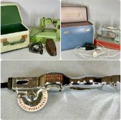 VINTAGE JONES ELECTRIC SEWING MACHINE with case; vintage Cresta electric sewing machine with case;