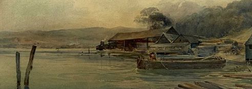 A. R. SMITH (1872-1934) watercolour - entitled verso 'Timberyard on the Conwy', signed lower