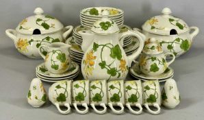 VILLEROY & BOCH GERANIUM PATTERN DINNER & TEAWARE, including two circular lidded tureens, various