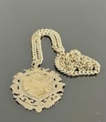 LARGE VICTORIAN FOB MEDAL, shield shape with pierced border, engraved 'Bethesda Show, 1899', Charles