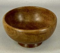 FOUR ANTIQUE TREEN BOWLS, including two sycamore dairy bowls, 31cms (diam.) the larger Provenance: