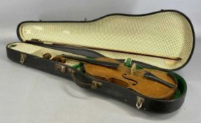 VINTAGE VIOLIN and bow (Czechoslovakia), in a hard case Provenance: deceased estate Denbighshire