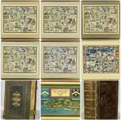 WELSH HISTORY: two old family bibles, one with brass clasps, five neatly framed Eisteddfod