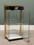 MONT BLANC METAL, PERSPEX & GLASS SHOP DISPLAY CABINET, illuminated interior with shelf, 76 (h) x 41