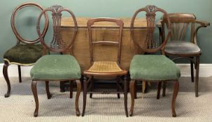 ANTIQUE CHAIR ASSORTMENT, including a bentwood elbow chair, and an oak drop-leaf table on turned and