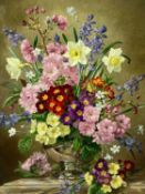 ALBERT WILLIAMS (British, 1922-2010) oil on canvas - still life of flowers, signed, 54 x 45cms