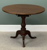19TH CENTURY MAHOGANY TRIPOD TABLE with circular tilt top, 67 (h) x 82cms (diam.) Provenance: