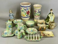 ASSORTED 20TH CENTURY CERAMICS, including two Poole floral vases, 24cms (h) the larger; Shelley