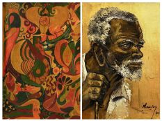 20TH CENTURY ART: JIM CONROY oil on canvas - abstract, signed, 61 x 76cms; and MASSELEY oil on board