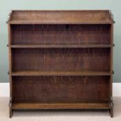 EARLY 19TH CENTURY OAK BOOKCASE, four fixed shelves, pegged joints, 102 (h) x 100 (w) x 26cms (d)