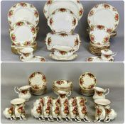 ROYAL ALBERT OLD COUNTRY ROSES PATTERN TEA & DINNERWARE, approx. 85 pieces total, some seconds