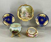 ASSORTED CHINA including pair of Aynsley cabinet plates, each painted with three landscapes in