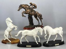 EQUESTRIAN FIGURES, two Royal Doulton matte white horses, 'Spirit of Freedom' and 'Spirit of