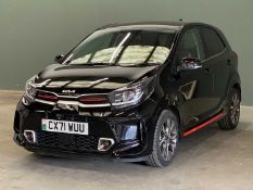 KIA PICANTO GT-LINE AUTO 5-DOOR CAR, 1.0 litre petrol engine, black, approx. 5000 miles recorded,