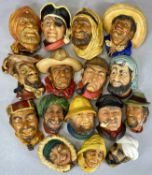SIXTEEN BOSSONS TYPE PAINTED CHALK WALL MASKS Provenance: deceased estate Conwy