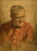 ‡ RAEBURN DOBSON (British, 1901-1985) watercolour - portrait of a gentleman, 36 x 25cms