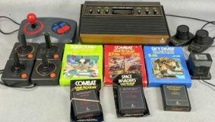 RETRO GAMING / COMPUTING: ATARI VIDEO COMPUTER SYSTEM with four joysticks, two paddles, Quickshot