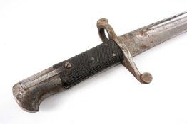 MILITARY CLUB HOUSE: P.1863 WHITWORTH BAYONET, two-piece chequered grips, steel pommel with