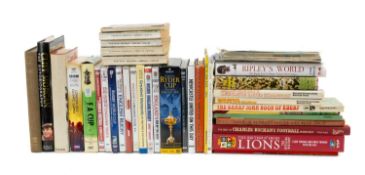 THE CLUB HOUSE LIBRARY: COLLECTION OF SPORTING BOOKS to include 'Autobiography of JPR Williams',