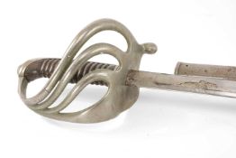 MILITARY CLUB HOUSE: M.1882 FRENCH OFFICER'S SWORD, engraved and dated, straight fullered blade,