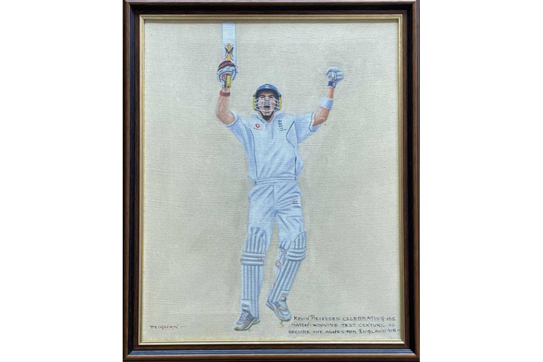 CRICKET CLUB HOUSE: ARTWORK COLLECTION including, TWO CRICKET THEMED OILS ON CANVAS, Peter Deighan - - Image 3 of 14