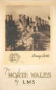 ADVERTISING CLUB HOUSE: VINTAGE WELSH RAILWAY POSTER for LMS To North Wales with images of Conwy