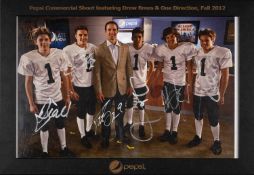 MUSIC CLUB HOUSE: 'ONE DIRECTION' SIGNED PHOTOGRAPH, featuring the band members in American Football