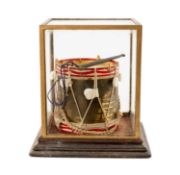 MILITARY CLUB HOUSE: MINIATURE TINPLATE REGIMENTAL SNARE DRUM, for The Essex Regiment, with